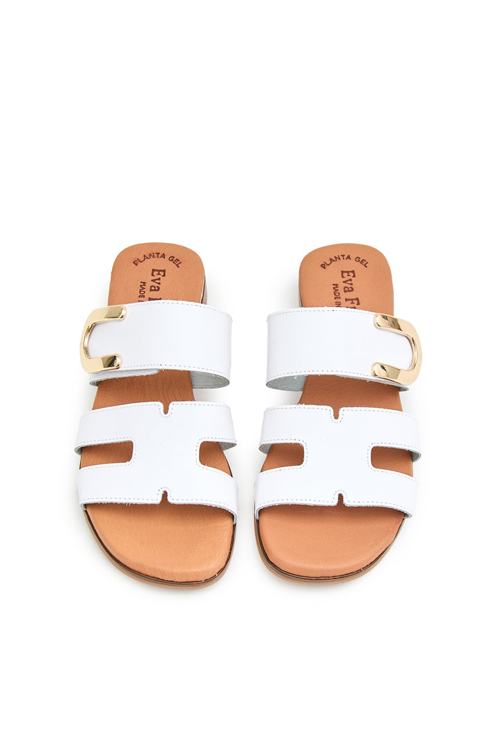Sandalia Sofía de Piel para Mujer - Blanco