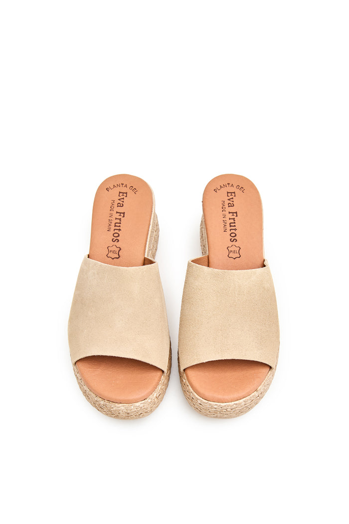 Sandalia 3767 de Piel para Mujer - Serraje Beig