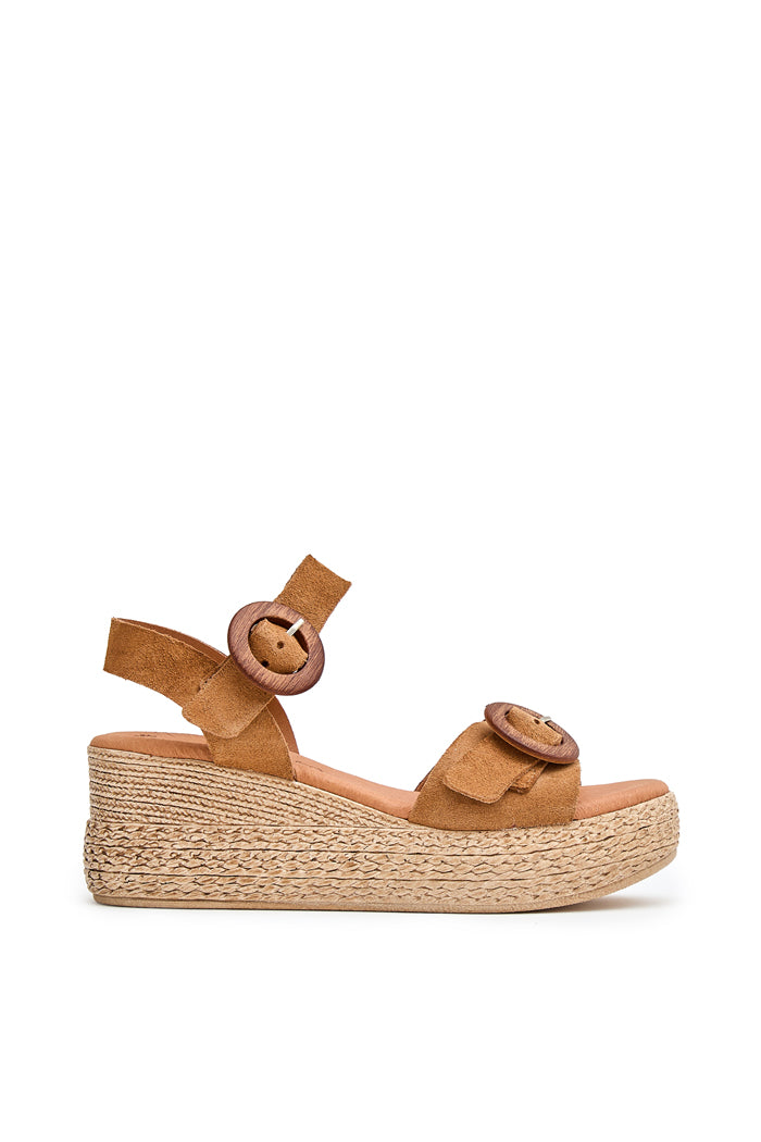 Sandalia Dune de Piel para Mujer - Serraje Muscade