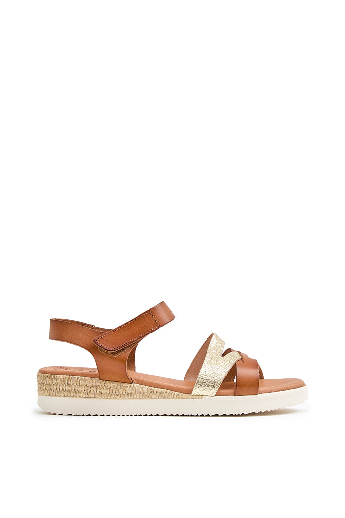 Sandalia Lidia de Piel para Mujer - Avellana Pacific
