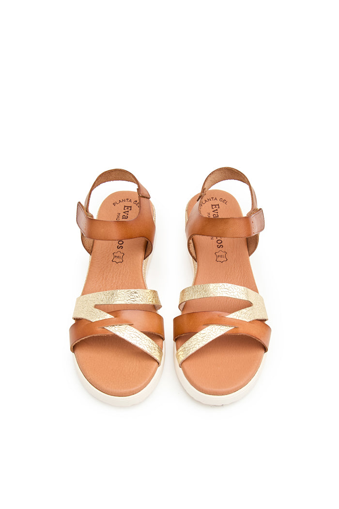 Sandalia Lidia de Piel para Mujer - Avellana Pacific