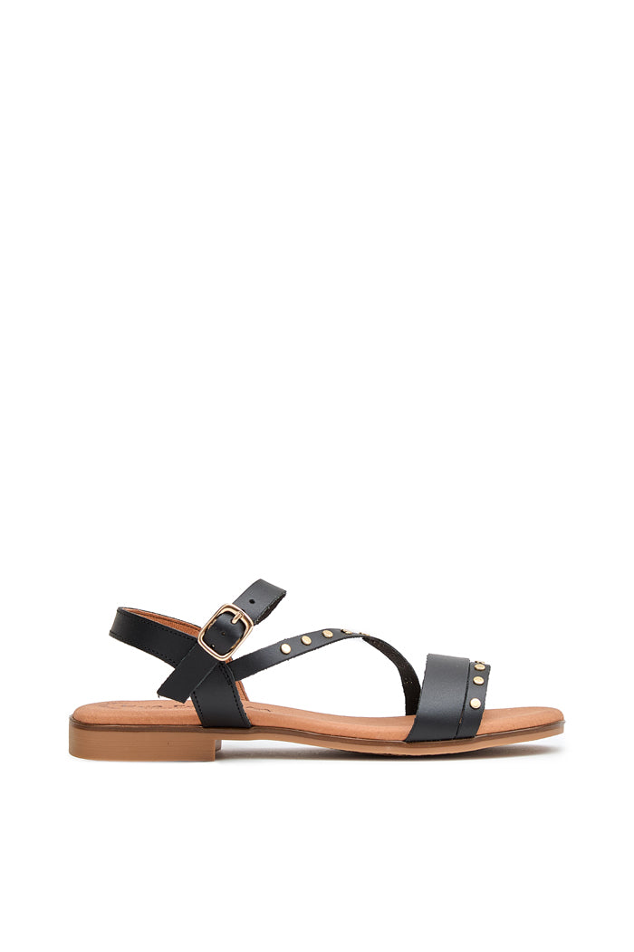 Sandalia Olivia de Piel para Mujer - Negro