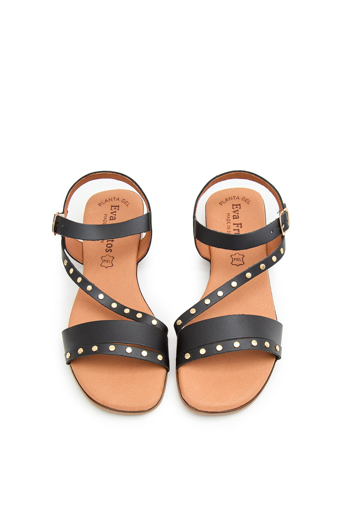 Sandalia Olivia de Piel para Mujer - Negro