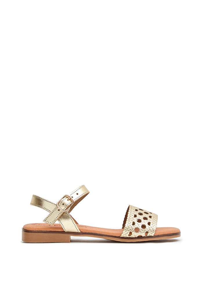 Sandalia Riviera de Piel para Mujer - Oro