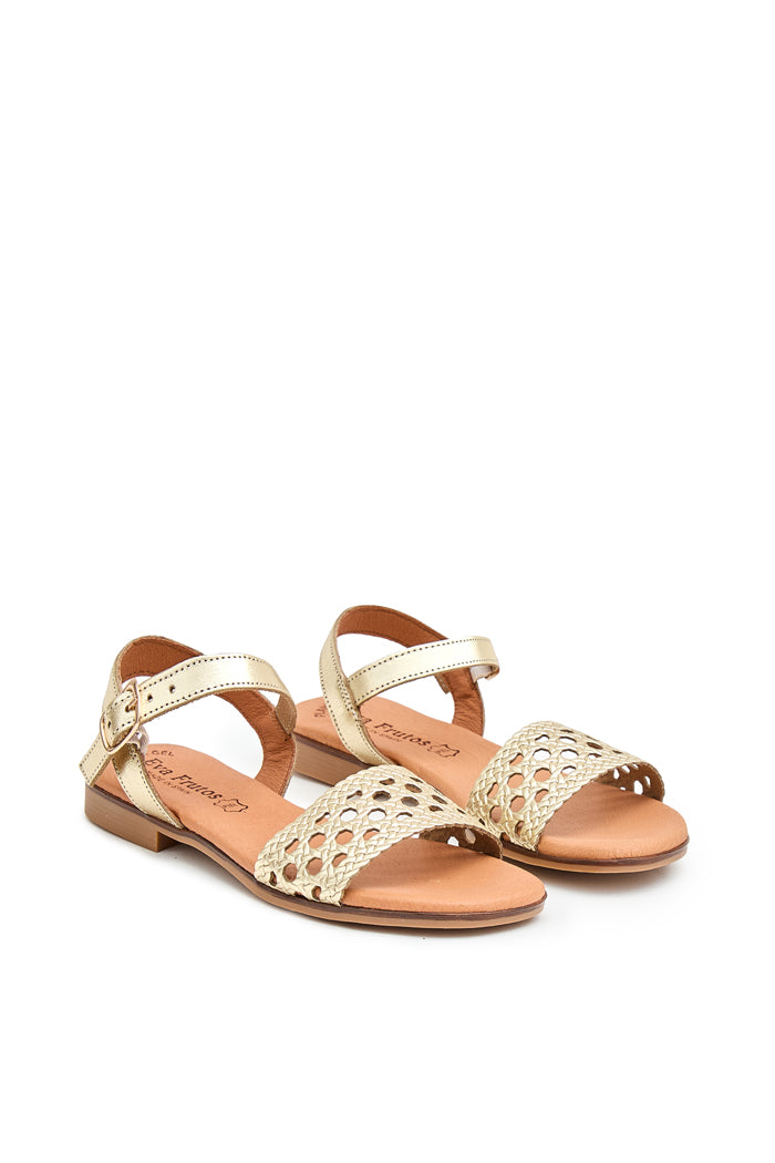 Sandalia Riviera de Piel para Mujer - Oro