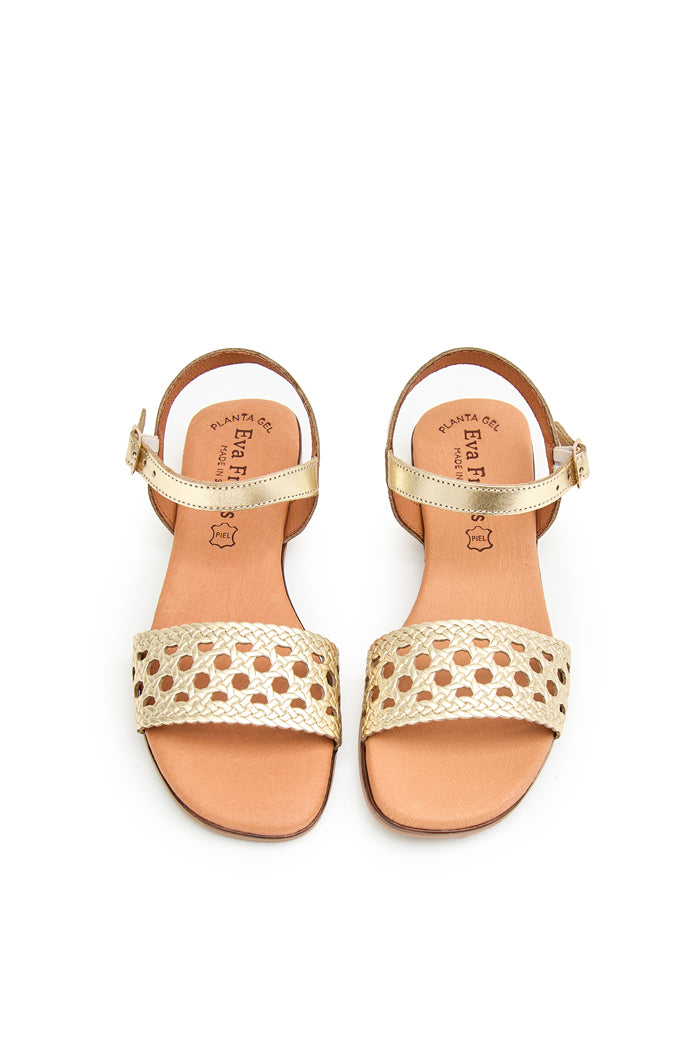 Sandalia Riviera de Piel para Mujer - Oro