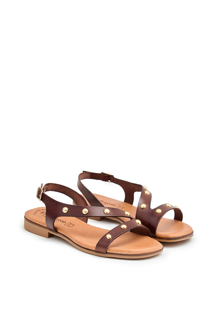 Sandalia Astra de Piel para Mujer - Marrón