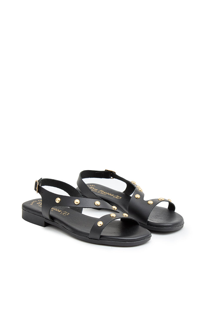 Sandalia Astra de Piel para Mujer - Negro