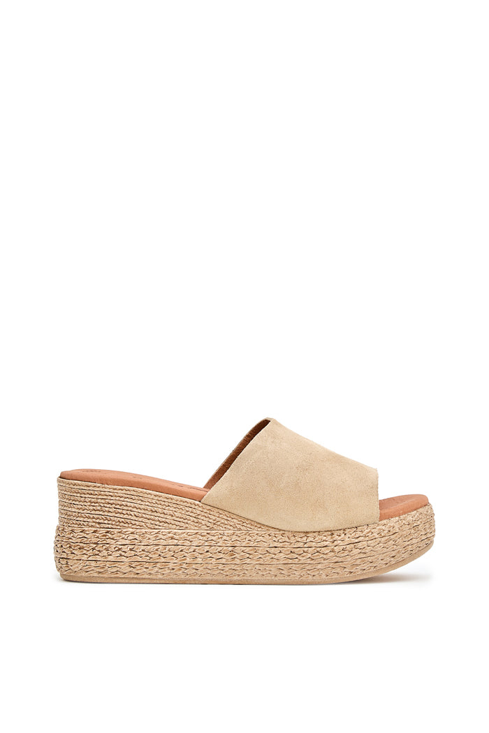 Sandalia 3767 de Piel para Mujer - Serraje Beig