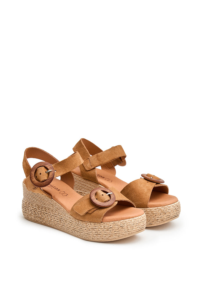 Sandalia Dune de Piel para Mujer - Serraje Muscade