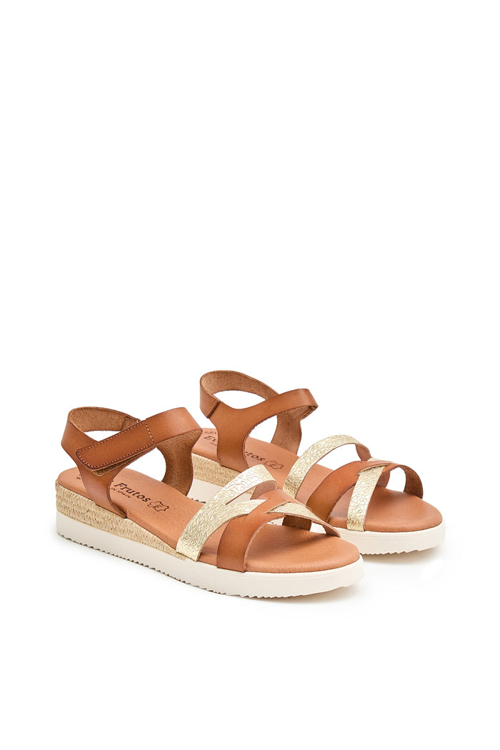 Sandalia Lidia de Piel para Mujer - Avellana Pacific