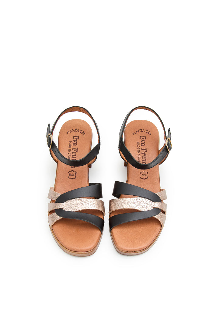Sandalia Emma de Piel para Mujer - Negro Pacific