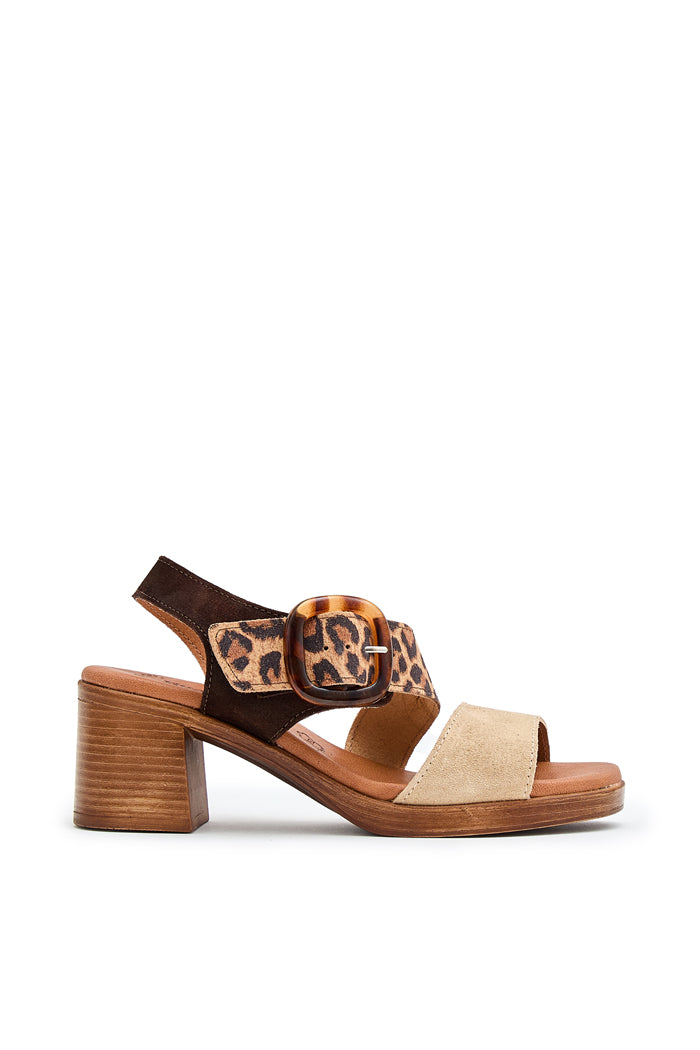 Sandalia Emma de Piel para Mujer - Animal Print