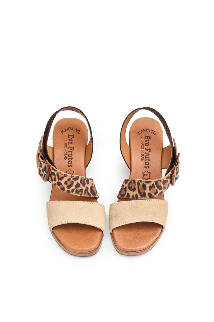 Sandalia Emma de Piel para Mujer - Animal Print